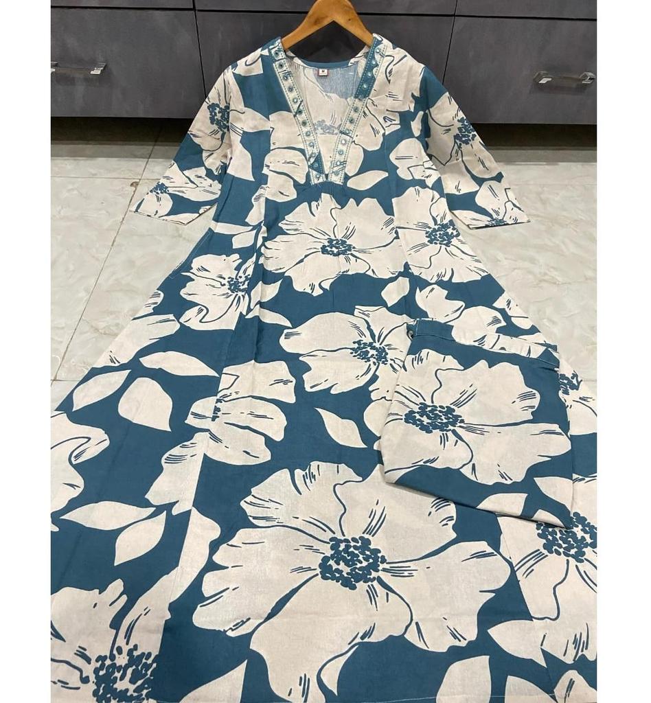 Женский дизайнерский комплект с цветочным принтом и А-силуэтом, курти, индийский болливудский костюм для вечеринок, топ, туника, курта, брюки