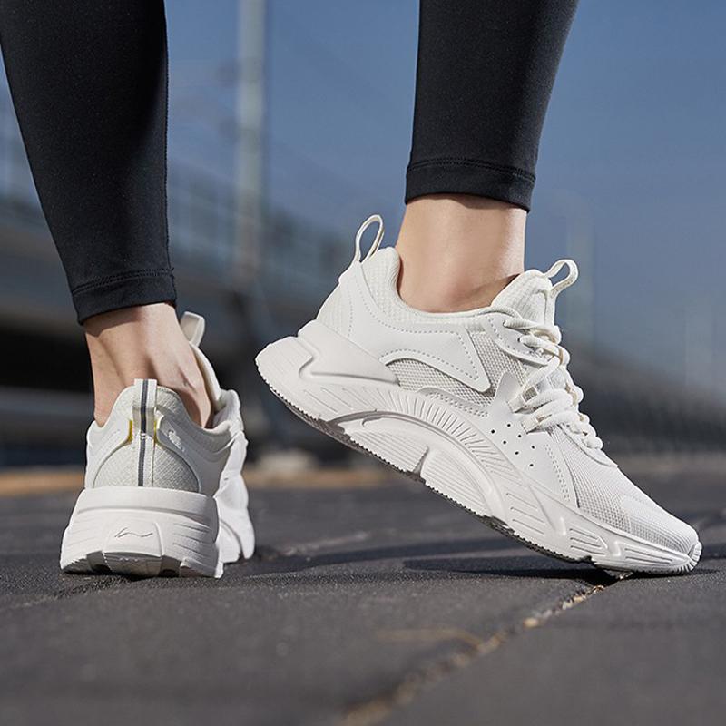 Li Ning Нескользящие Легкие Низкие Беговые Кроссовки Женские Белые ARHQ116-2