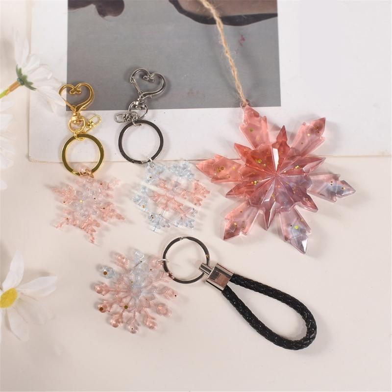 Универсальные силиконовые формы в форме снежинок для рукоделия, смол, изготовления украшений, выпечки, рождественские декоративные аксессуары