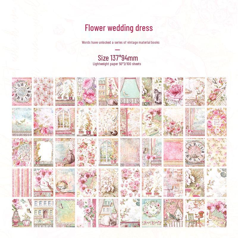 Декор для журнала в розовой тематике: Разверните материал-бумагу серии "Роза", 100 листов