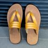 Fashion Stylish Men's Leather Slippers Non-Slip Sole Half Drag Slides Comfortable Summer Shoes Leisure Walk Man Beach Flats Flip-flops