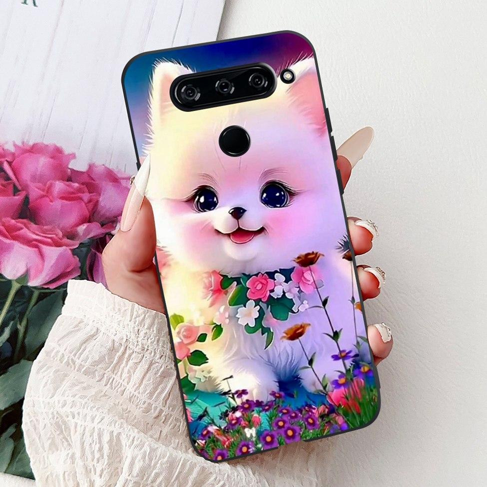 Чехол For LG V40 ThinQ Чехол-крышка Силиконовый Роскошный Модный Милый Кот Крутой Ударопрочный Бампер Корпус Для LG V405 LM-V405 LM-V409N