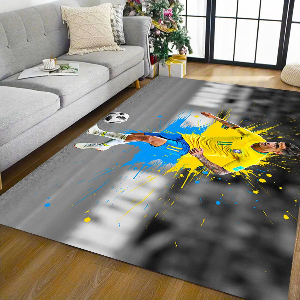 Brazilian Soccer Player Action. Carpet Perfect for Dormitory Kitchen Balcony Foyer Anti-slip Rug Decorate Offices Perfect Birthday/Christmas Gift Idea