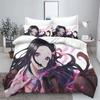 Истребитель демонов Kimetsu no Yaiba камадо Нэдзуко Аниме 100% полиэстер Постельный комплект Набор пододеяльников Принт Мультфильм Домашний декор