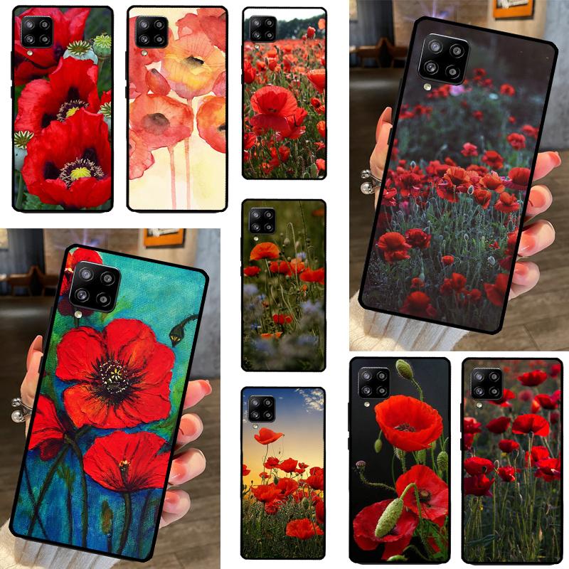 Poppy Flower Bloom Case For Samsung Galaxy A73 A53 A33 A23 A13 A51 A71 A12 A22 A32 A42 A52 A14 A34 A54 Cover