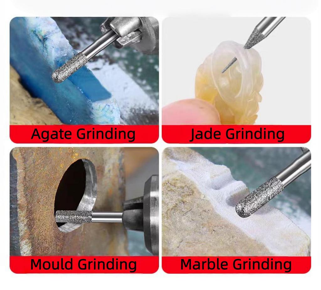 30pcs 3.0mm Mini Drill Bits Diamond Burs Grinding Wheel Abrasive Shank To Make Delicate Engravings On Wood Jewelers Metals Plastics Tiles