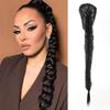24INCH Synthetic Hair Braided Plaited Fishtail Fishbone Drawstring Ponytailtail Extension Chignon Hairpiece