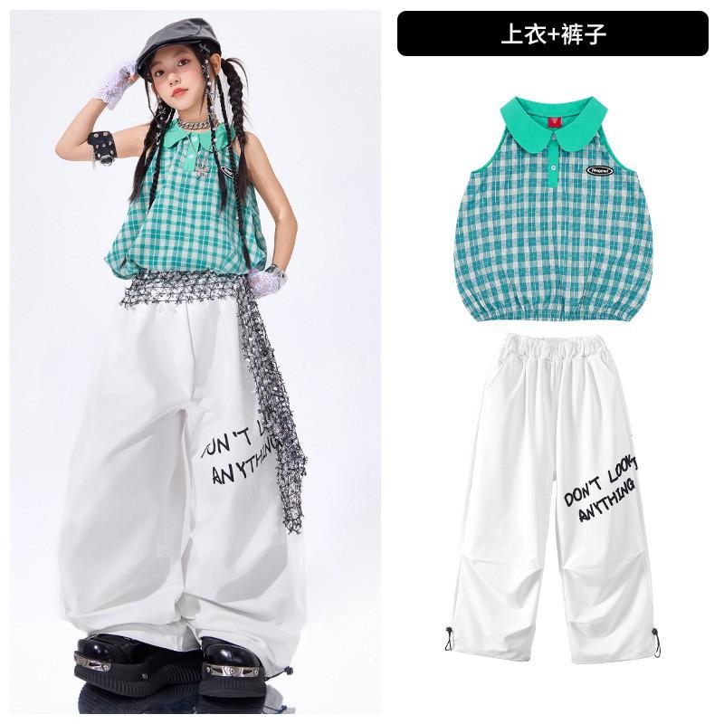 Girls Jazz Dance Costume Kids Stage Performance Outfit Trendy Hip Hop Dancewear