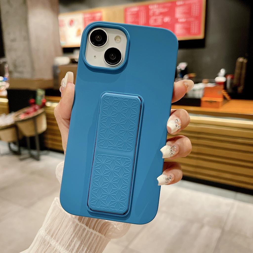 Подходит для Ip16promax Жидкий силиконовый ремешок-подставка, Защитный чехол однотонного цвета для Apple 15/14