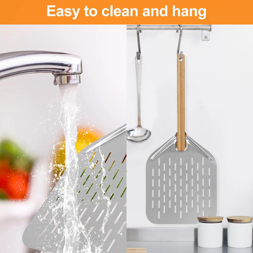 1 шт. Новая 12-дюймовая лопатка для пиццы металлическая антипригарная лопатка для пиццы с деревянной ручкой подъемник для торта противень для переноски для кухонных аксессуаров для выпечки