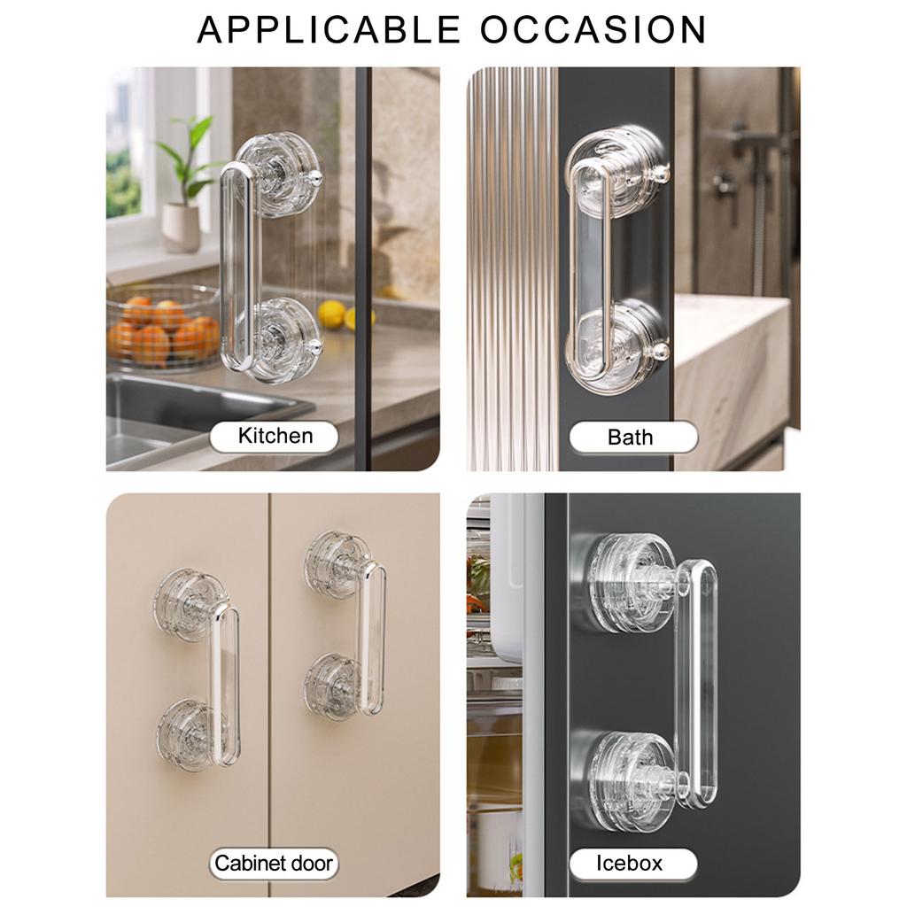 Suction Cup Glass Door Handle Easy Installation No Drilling Required Waterproof for Smooth Surfaces