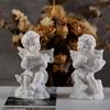 4pcs/set Cute Angel Ornaments Resin Angel Figurine Desktop Small Decorative Sculpture Retro Flower Fairy Home Garden Pot Decor