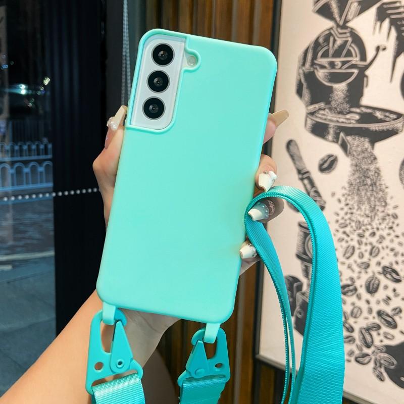 Чехол-ремешок для Samsung Galaxy A55 A15 A25 A35 A05S S24 Ultra S21 S23 FE S22 Plus Наплечный Crossbody Шнурок на шею Силиконовый чехол