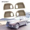4Pcs Inside Door Handle Trim Cover Beige L&R For Hyundai Santa Fe 2007-2012