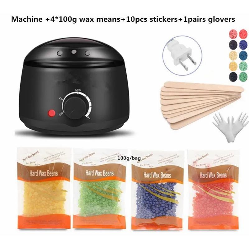 Электрический воск для удаления волос-нагреватель восковых бобов, 10 шт., деревянные наклейки, наборы для удаления волос, набор для депиляции Cera, депилятор