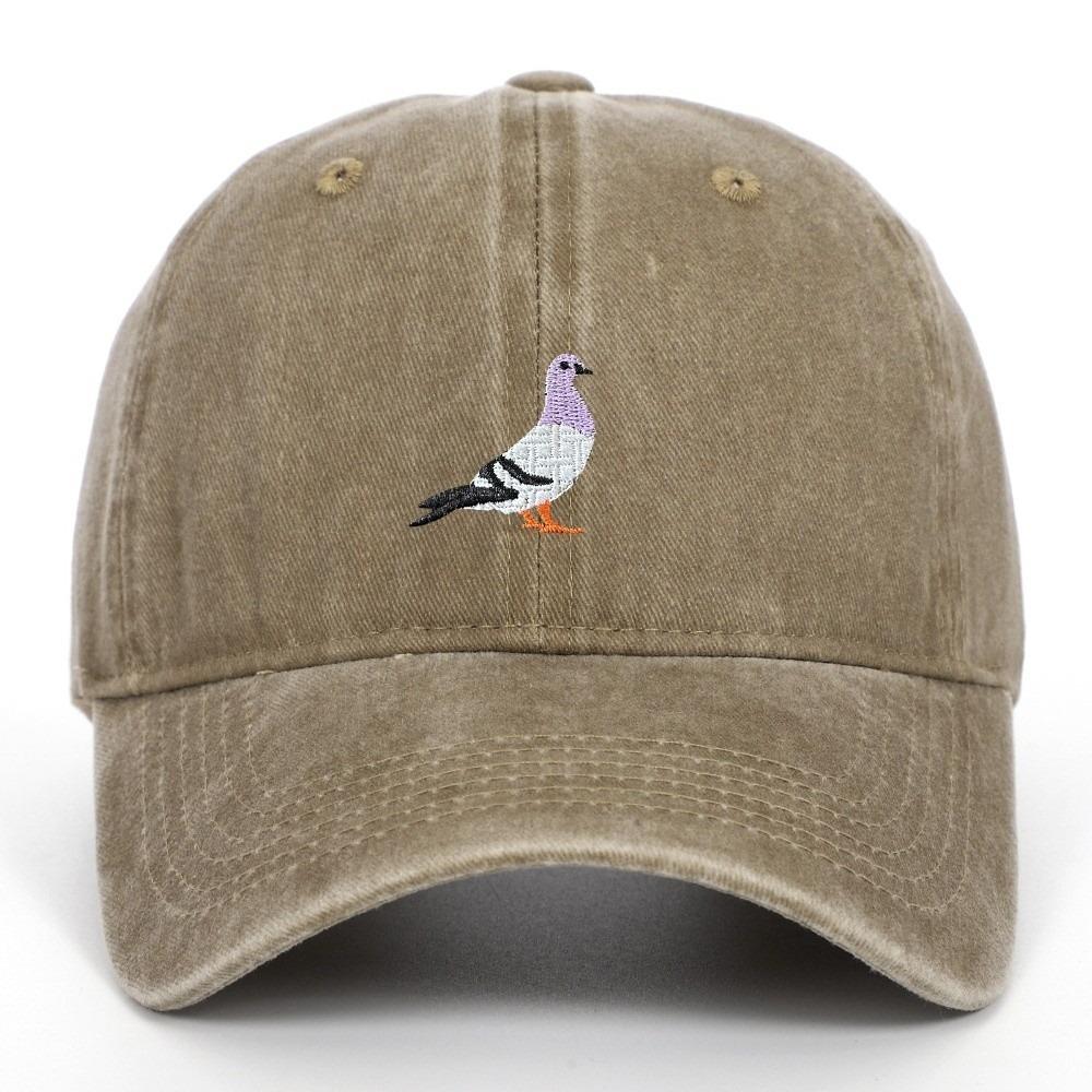 Pigeon Embroidery Pattern Baseball Cap Casual Sunscreen Hats Fashion Baseball Hats All Seasons