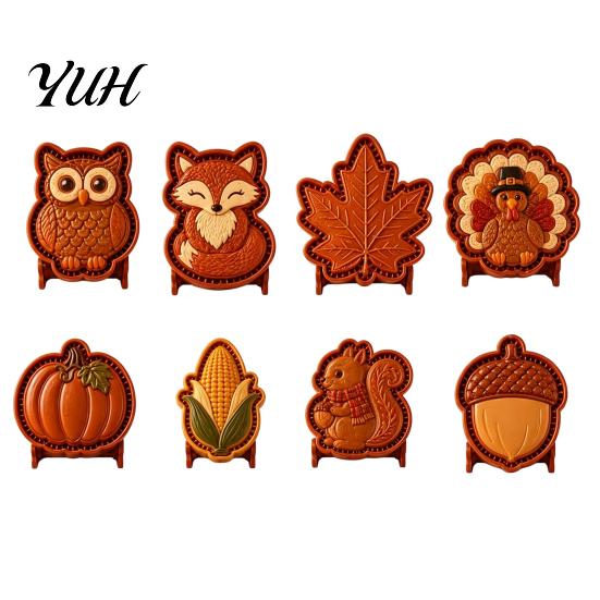 Kitchen Baking Gadgets Mini Pie Mold for Autume Thanksgiving , DIY Dough Presser Pocket Mold, One Press Hand Maker with Fox, Turkey, Owl, Pumpkin,