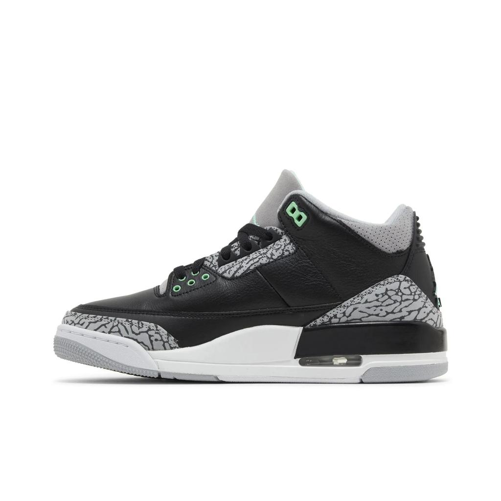 Air Jordan 3 Retro 'Green Glow' (унисекс) Черный / Зеленое свечение / Серый Волк / Белый Винтажные Баскетбольные Кроссовки CT8532 031