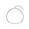 Tirr Lirr Memoria Slim Flat Silver White Bracelet TBSSVW13740M
