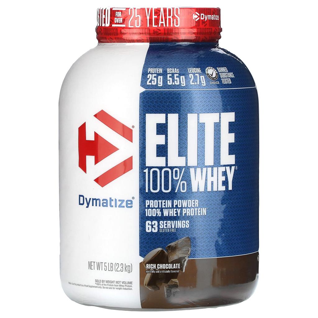 Elite 100% Whey Protein, Rich Chocolate, 5 Lbs (2.3 Kg)