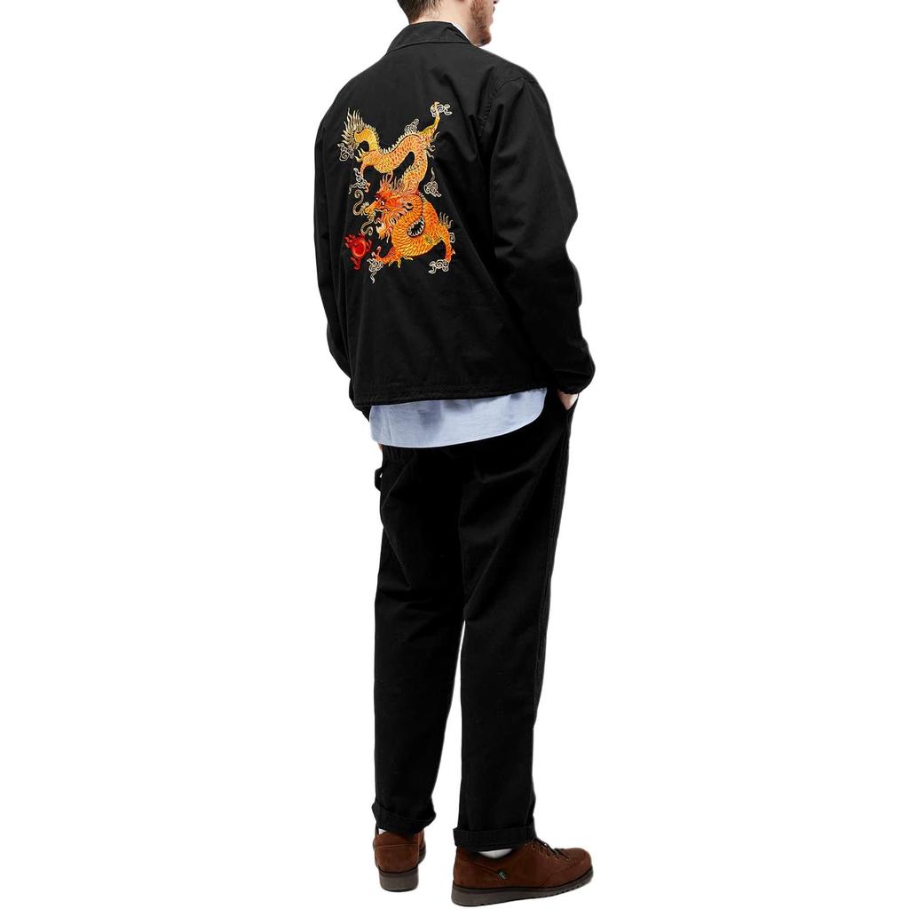 Polo Ralph Lauren Dragon Pattern Printed Polo Collar Single-Breasted Long Sleeve Jacket Men Jacket Black 710926916-001