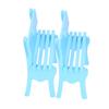 2Pcs Wooden Decorative Small Chair Originality Wooden Craft Decoration for Home OfficeBlue