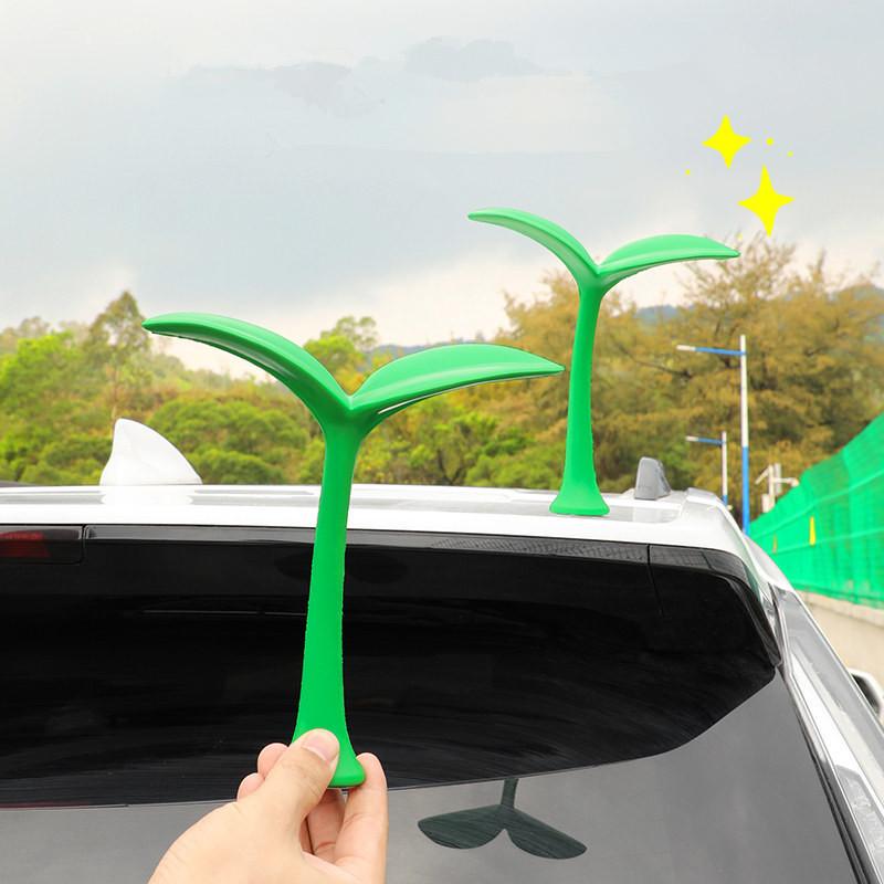 Декор для крыши автомобиля 3D росток фасоли и бутон цветка, ornament для персонализированного внешнего вида автомобиля, стиль Show Off