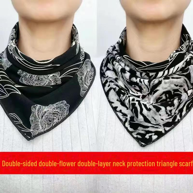 Reversible Double-Layer Triangle Scarf - Stylish and Warm for Spring, Autumn, and Winter