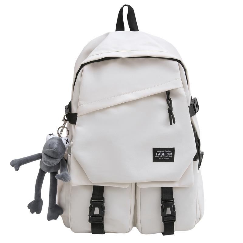 Женский рюкзак в стиле кампуса, однотонный мужской рюкзак, студенческий школьный рюкзак большой емкости