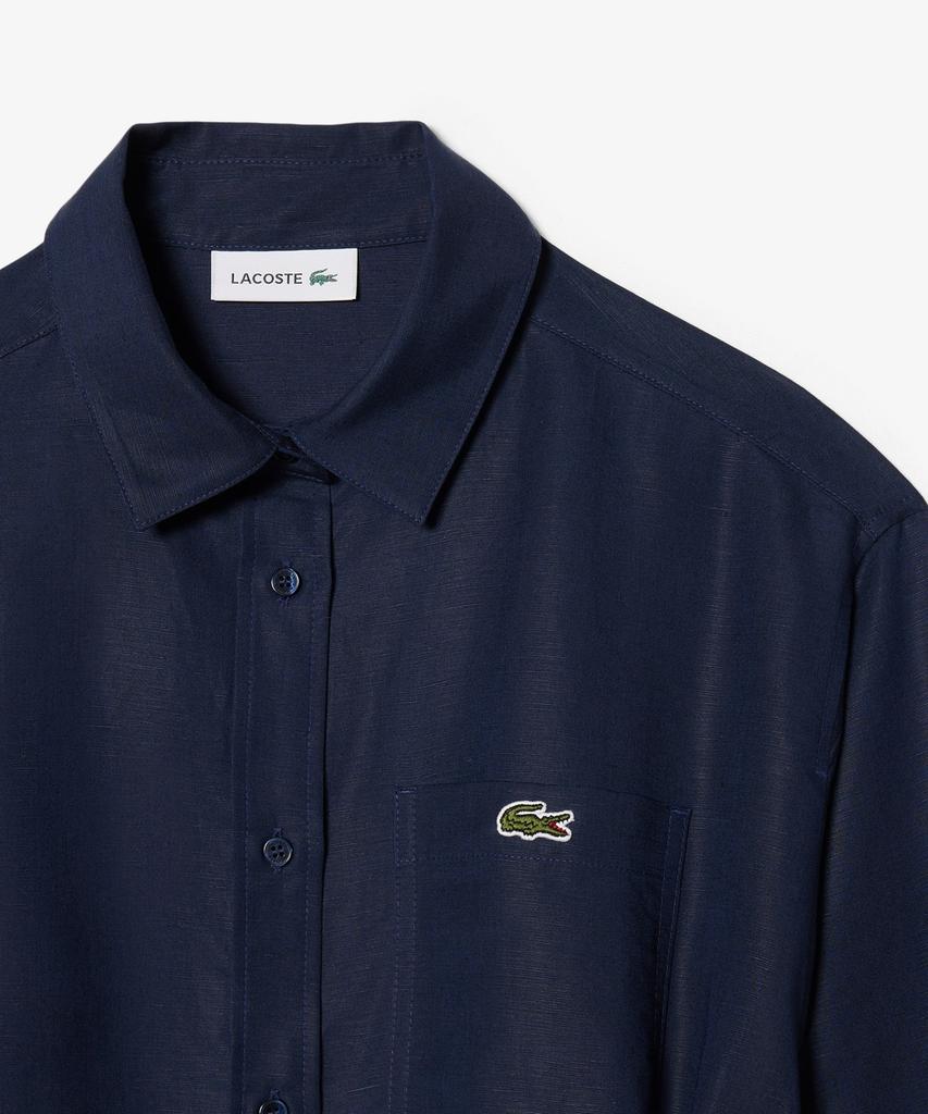 LACOSTE Женское платье-рубашка с длинным рукавом из смесовой льняной ткани Ef8271-56G 166