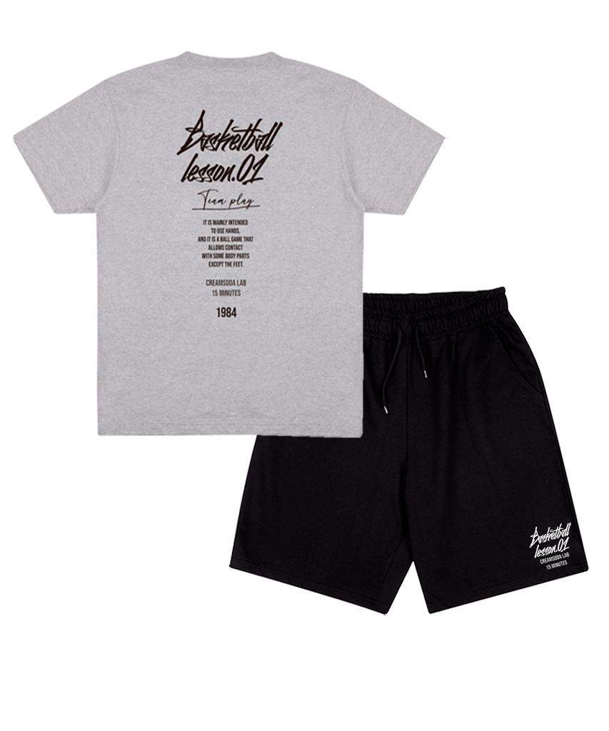 CREAM SODA LAB [2Pack] Quarter Logo Short Sleeve Shorts Set (Type B)