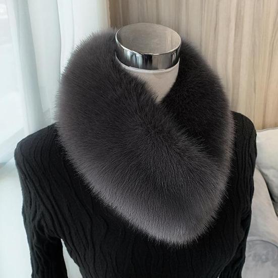 Утолщенный шарф из искусственного меха, классический дышащий незамерзающий воротник зимнего пальто