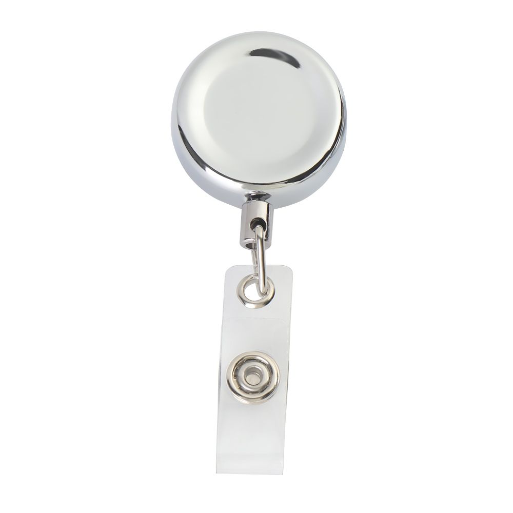 1pc Clip Anti-Lost Clip Metal ID Name Card Lanyards Retractable Key Ring Badge Holder