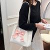 Мягкая сумка на плечо с бантом, повседневная сумка из полиуретана, портативная сумка через плечо для ежедневных поездок