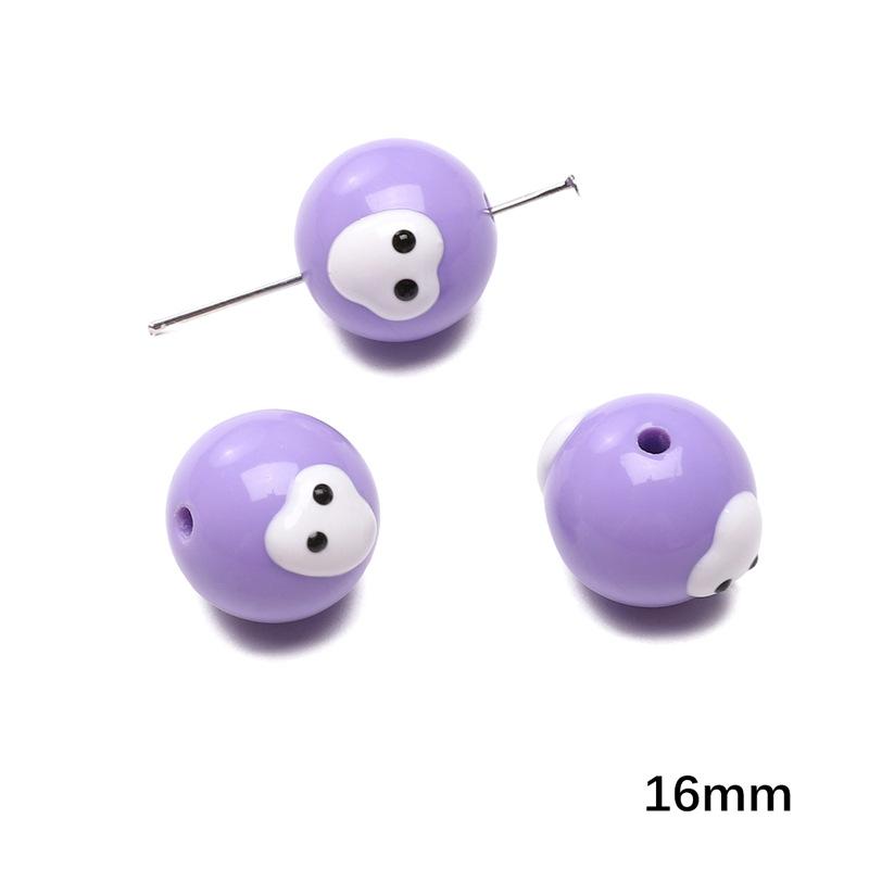 Handmade Beads Acrylic Double-sided Hand-painted Round Beads Graffiti Handmade Beads Diy Weaving Cell Phone Chain String Loose Beads Material