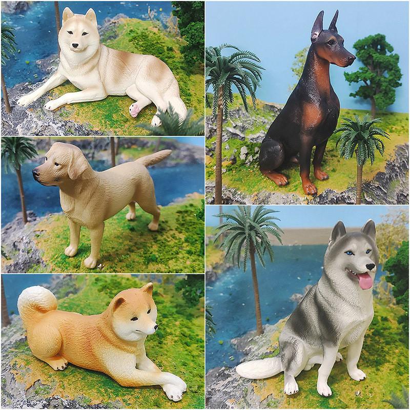 Beautifully Crafted Static Dog Figurines Of Labrador Retriever Doberman Pinscher And Husky Breeds