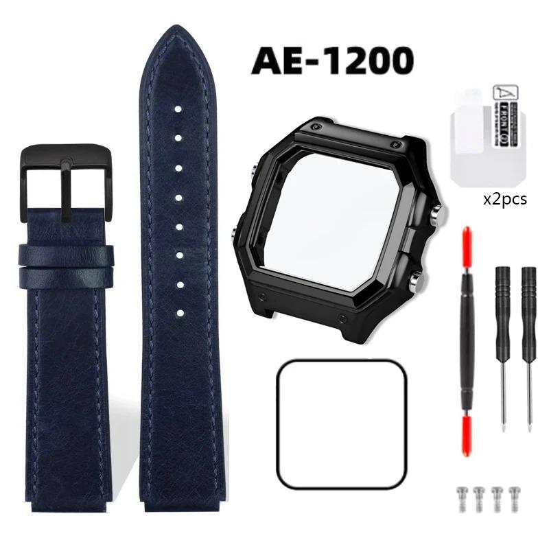 Для Casio 3299 AE-1200 AE-1200WH AE1300 Модифицированный Корпус Часов из Нержавеющей Стали 304 Корпус AE1200 Полностью Металлический Корпус Стальной Ремешок