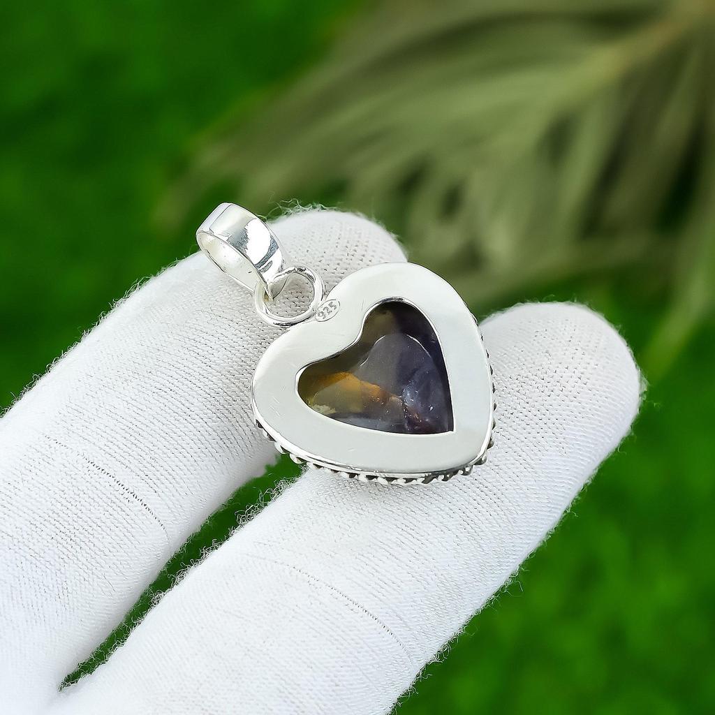 Подарок для нее Подвеска из ювелирного изделия из стерлингового серебра 925 пробы с натуральным многоцветным флюоритом