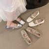 Mary Jane One-word Belt Women's Fashion Versatile Single Shoes, Spring and Summer 2025 New Soft-soled Comfortable Flat-soled Beanie Shoes
