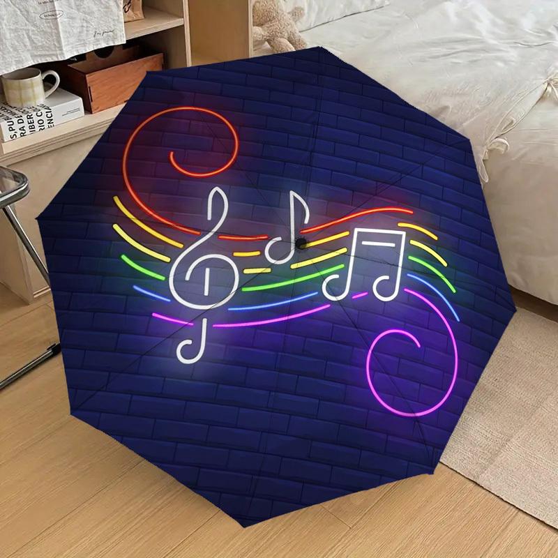 1pc Music Notes Themed High-quality Umbrella,Automatic Opening and Closing Umbrella,Multi-functional Umbrella G0811400