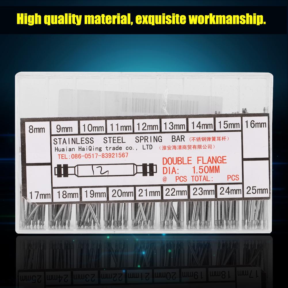18sizes 216pcs Stainless Steel Spring Bar Watch Band Linking Pin Strap Accessory 8mm-25mm