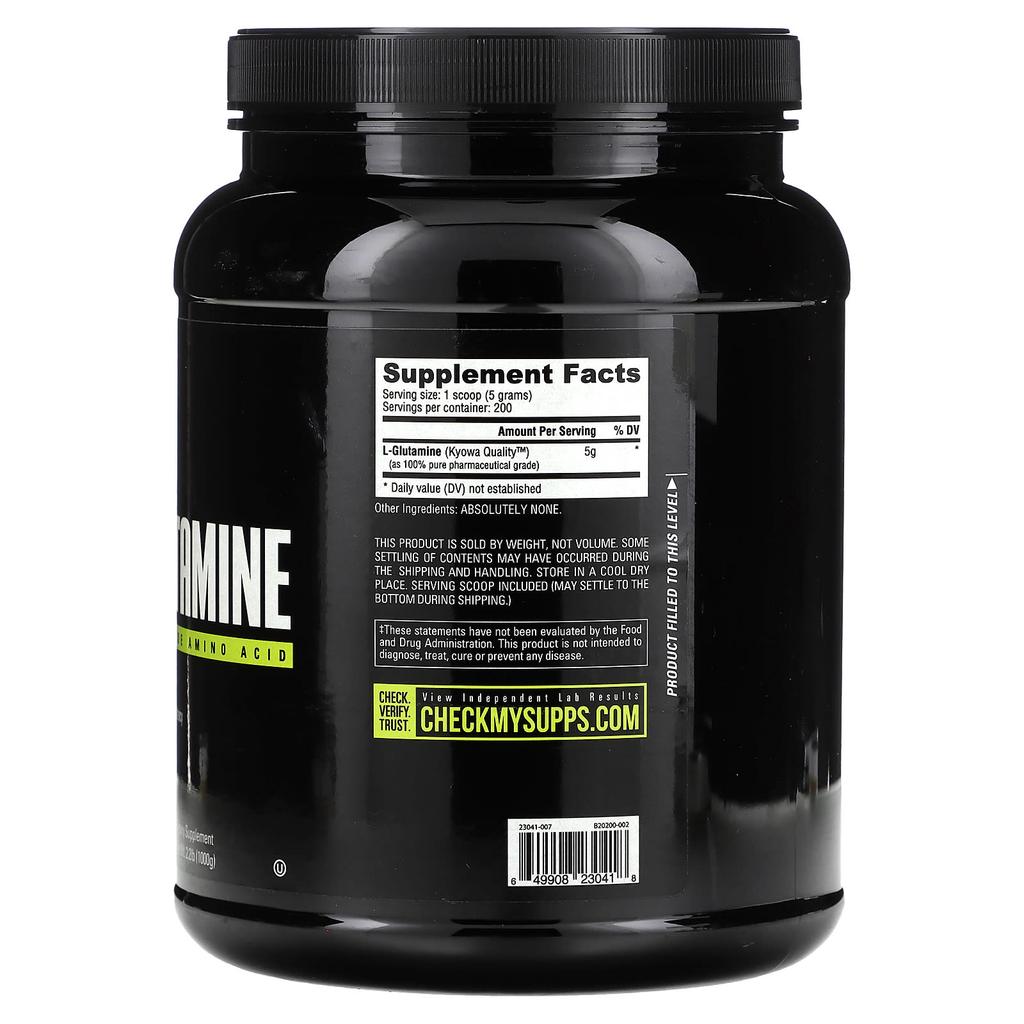 Glutamine, Pure Grade Amino Acid, 1,000G (2.2Lbs)