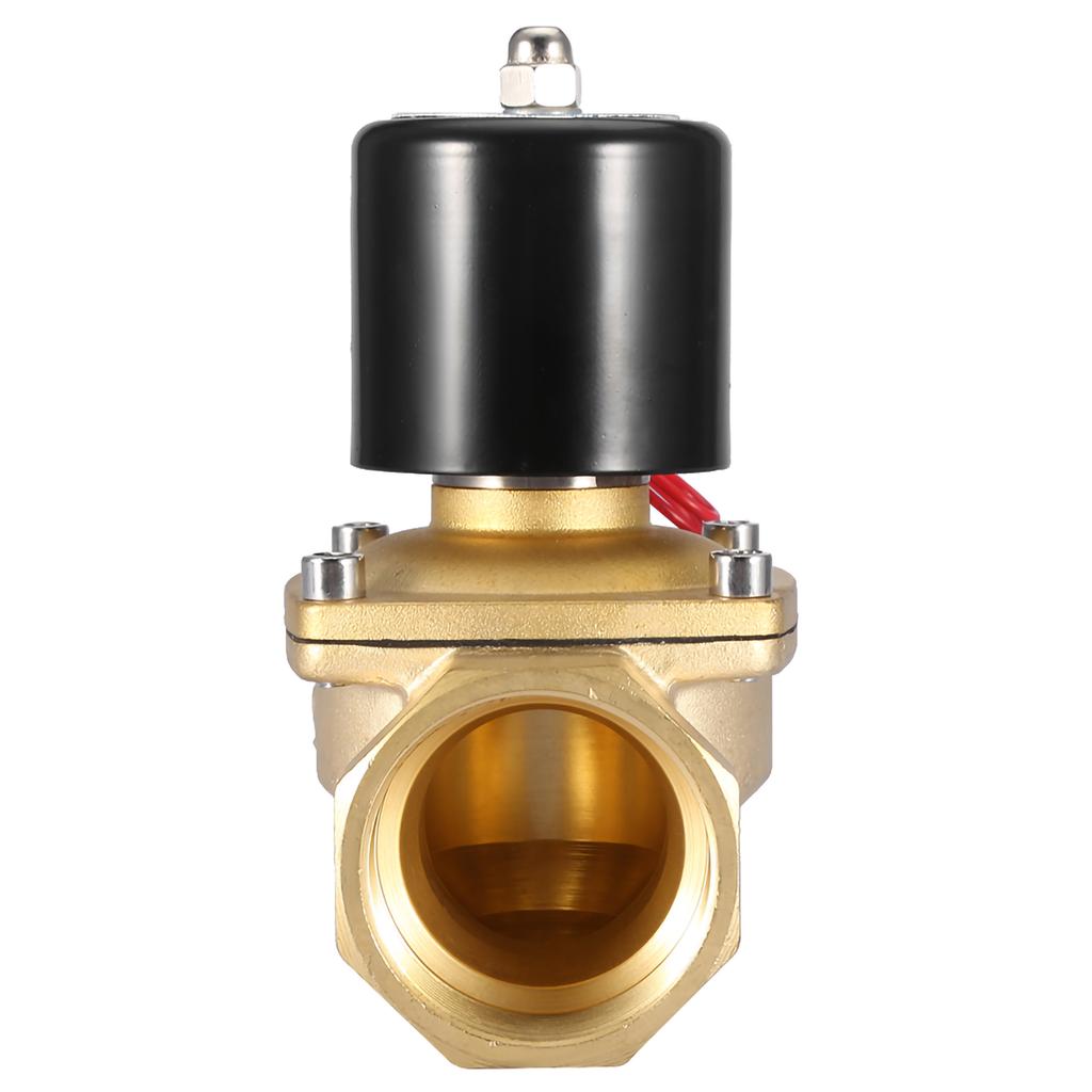 Compact Brass Electric Solenoid Valve, NC 2 AC 1MPa IP65 94oz Weight - Open When Power on, Always Close When Not Energized, for Fluids -5.80 degree