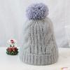 Красочная детская шапка с помпоном, осенне-зимняя детская шапка-бини для девочек и мальчиков, вязаная крючком толстая теплая однотонная шапка для малышей