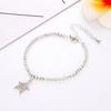 Anklet Five-pointed Star Pendant Adjustable Jewelry Rhinestone Inlaid Foot Chain for Women
