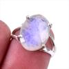 Natural Rainbow Moonstone Gemstone 925 Solid Sterling Silver Ring Size 6 H1s71