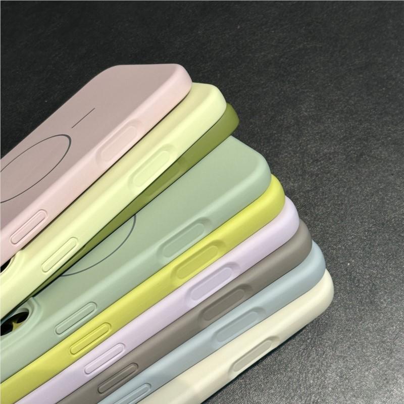 Роскошный жидкий силикон для Magsafe беспроводной зарядки Чехол для iPhone 16 16E 15 14 Plus Pro Max 11 Матовый мягкий противоударный чехол