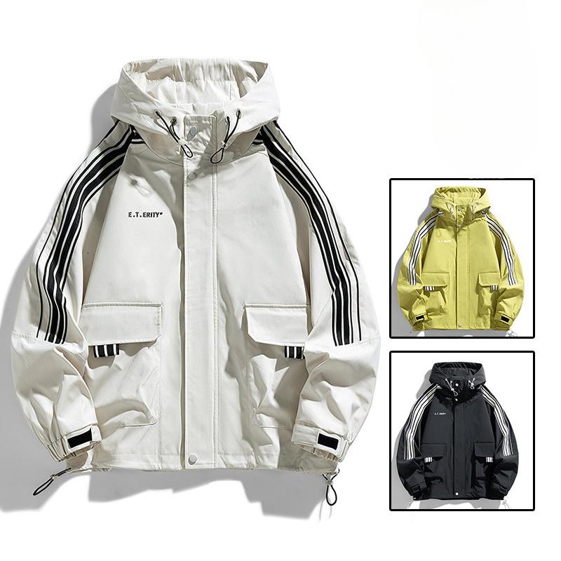 Мужская куртка большого размера с капюшоном для горного туризма и активного отдыха на весну и осень