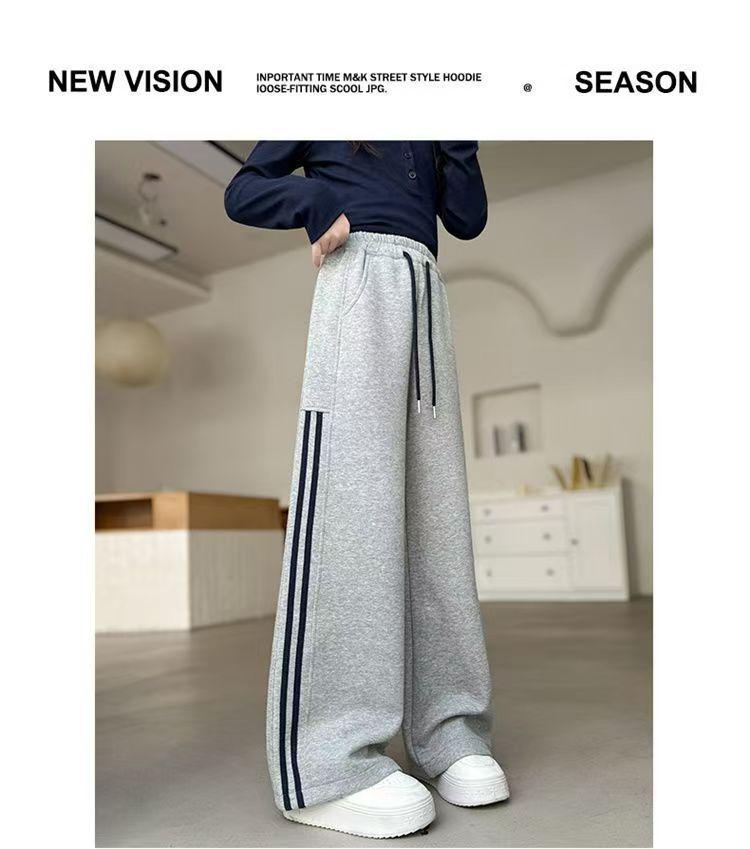 Прямые спортивные штаны для девочек - Осень/Зима, С начесом, Свободный крой, Для полных девочек