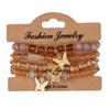 Handmade Bohemian Butterfly Layered Bracelet Set: 4-Piece Beaded Crystal Rhinestone Design